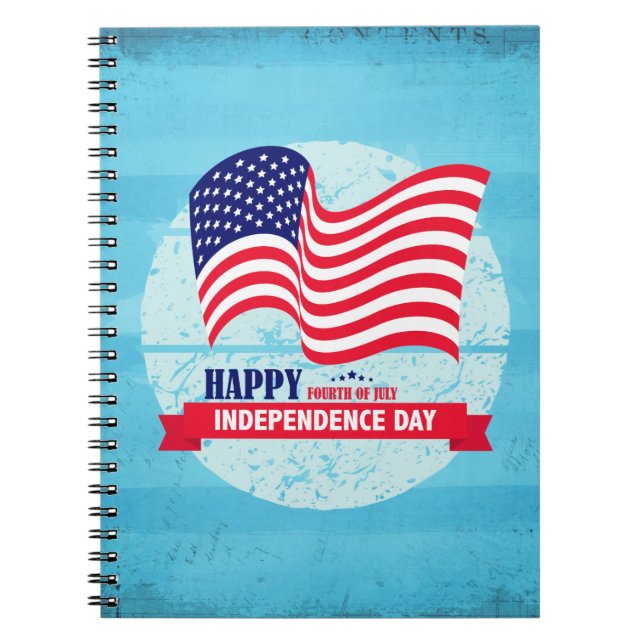 Happy Independence Day American Flag Illustration Notizblock (Vorderseite)