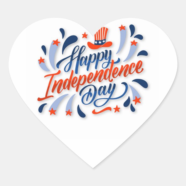 Happy Independence Day Aufkleber (Vorderseite)