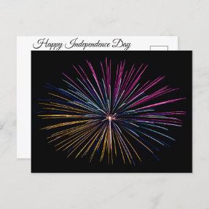 Happy Independence Day Feuerwerke zeigen farbenfro Postkarte