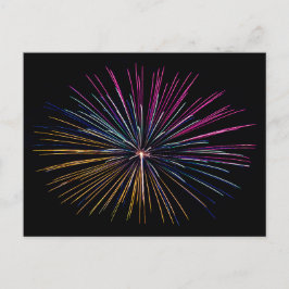 Happy Independence Day Feuerwerke zeigen farbenfro Postkarte