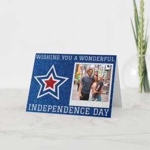 Happy Independence Day Foto Glitzer Card Karte