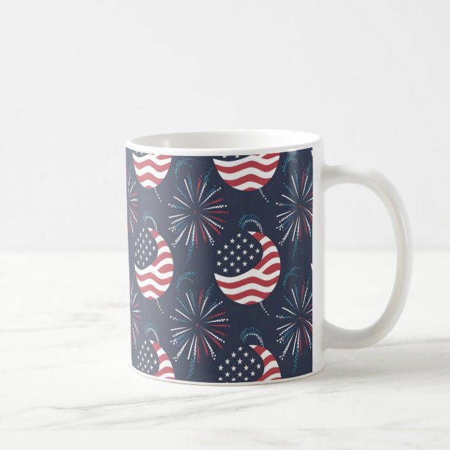 Happy Independence Day & July 4 Geschenk Kaffeetasse (Rechts)