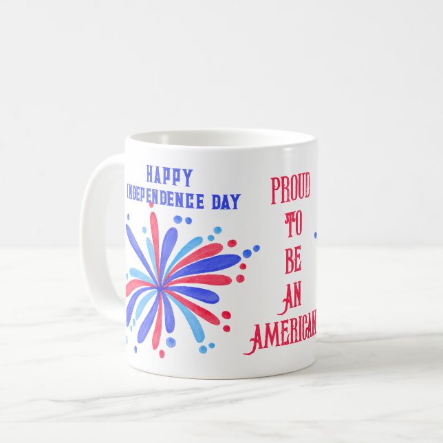 Happy Independence Day Kaffeepause Tasse (Vorderseite Links)