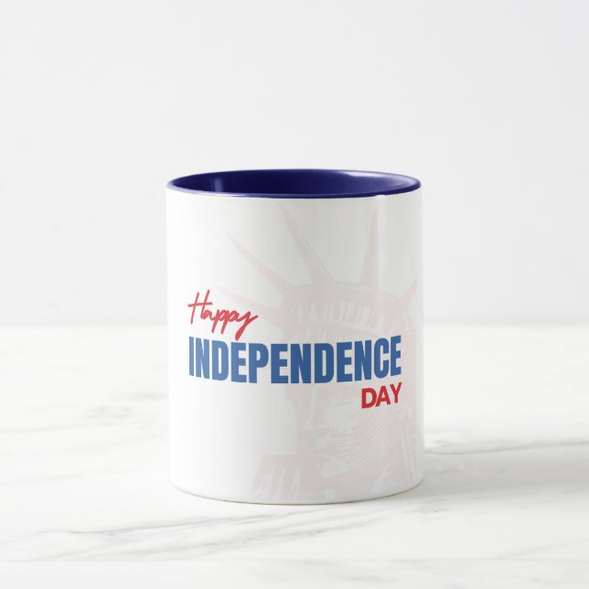 Happy Independence Day Liberty Silhouette Tasse (Zentrum)