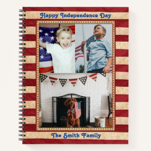 Happy Independence Day Patriotic Custom 3 Foto Notizbuch