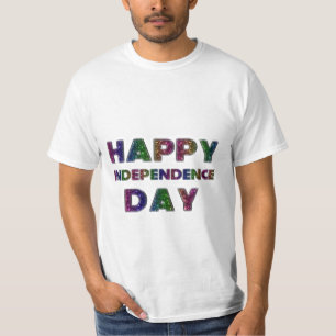 Happy Independence Day Rainbow Glitzer Typografie T-Shirt