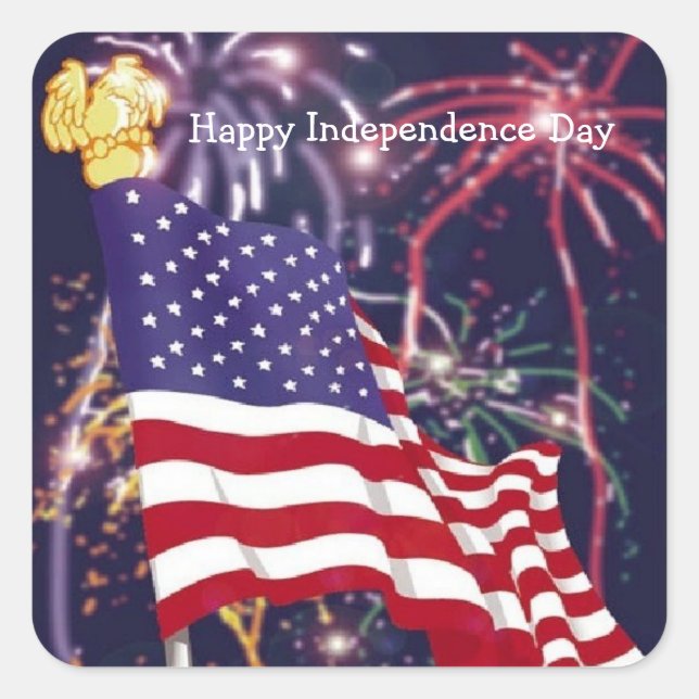 Happy Independence Day - Square Sticker (Vorderseite)