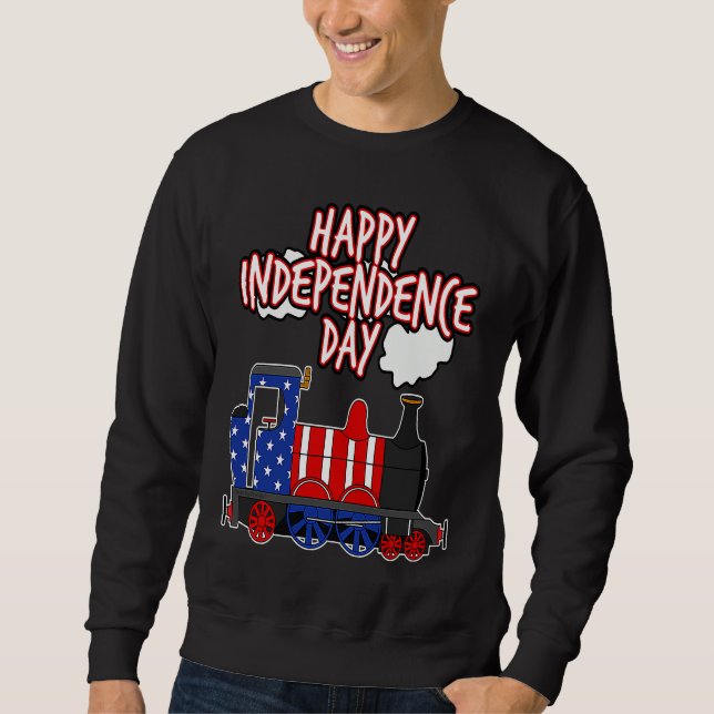 Happy Independence Day Train American Flag USA 4th Sweatshirt (Vorderseite)