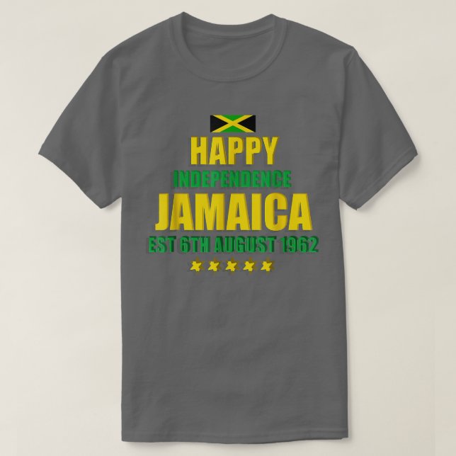 Happy Independence Jamaica, Est 6. August 1962, J T-Shirt (Design vorne)