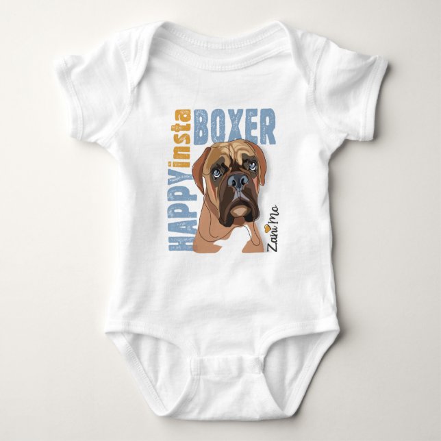 Happy Insta Boxer - Zani Mo Dog Baby Strampler (Vorderseite)