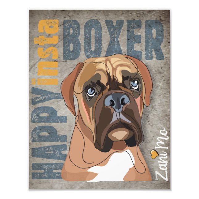 Happy Insta Boxer - Zani Mo Dog Fotodruck (Vorne)