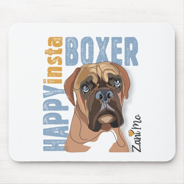 Happy Insta Boxer - Zani Mo Dog Mousepad (Vorne)