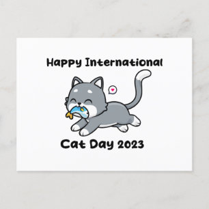 Happy International Cat Day 2023 Postkarte