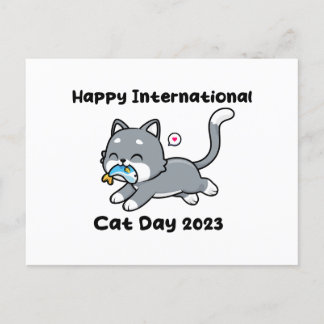 Happy International Cat Day 2023 Postkarte