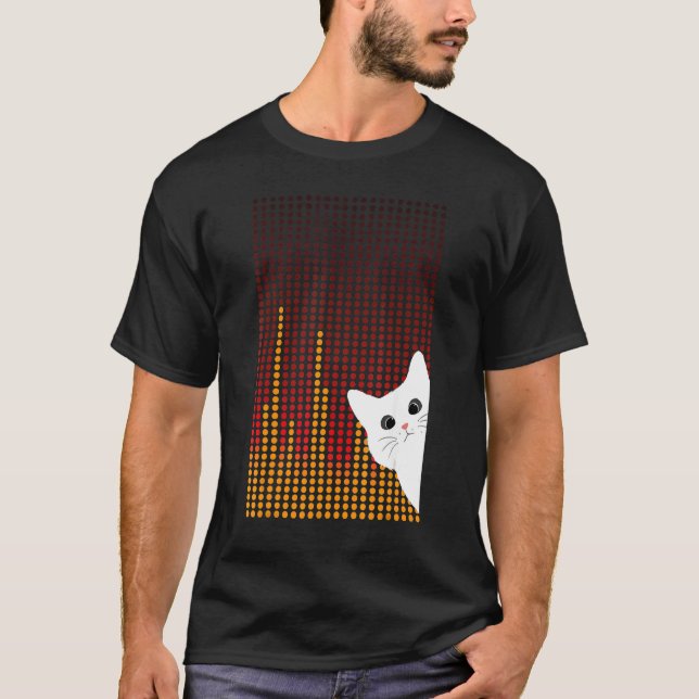 happy International Day Dot with sweety white cat T-Shirt (Vorderseite)