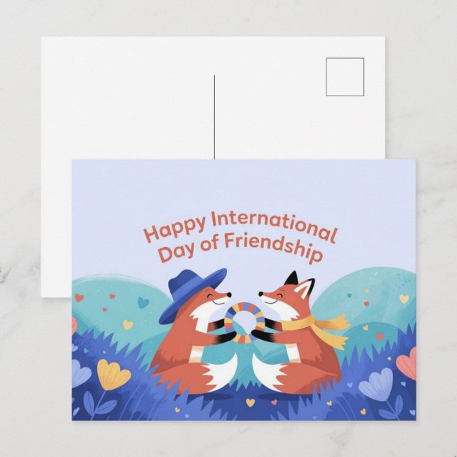 Happy International Day of Friendship Postcard Postkarte (Vorne/Hinten)