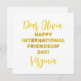 Happy International Friendship Day Mitteilungskarte