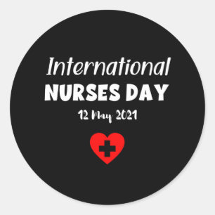 Happy International Nurses Day - 12. Mai 2021 Runder Aufkleber