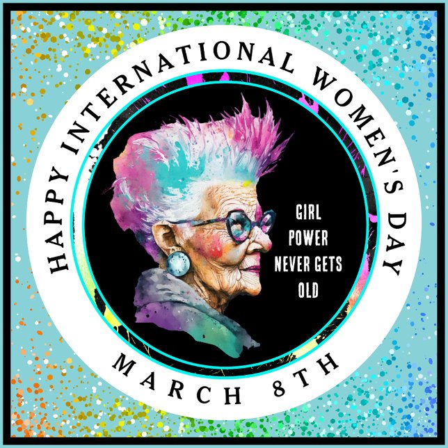 Happy International Women's Day 8. März Grl Pwr Button (Von Creator hochgeladen)