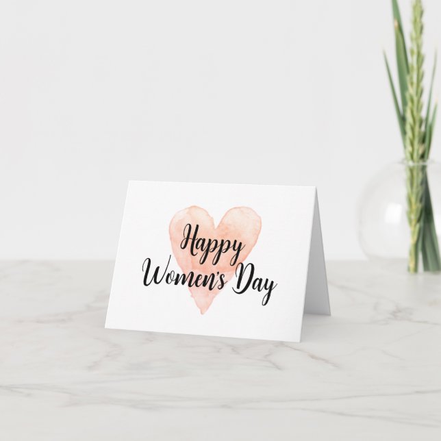 Happy International Women's Day Card mit Herz Dankeskarte (Vorderseite)
