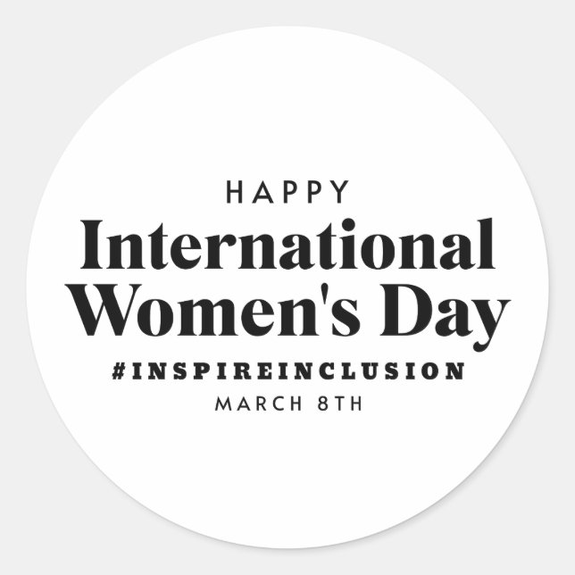 Happy International Women's Day | März 8. Schaltfl Runder Aufkleber (Vorderseite)