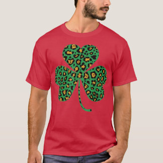 Happy Irish Kleeblatt Leopard Funny St T-Shirt