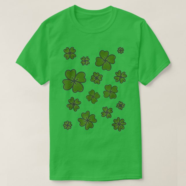 Happy Irish Kleeblatt Lucky Funny St T-Shirt (Design vorne)