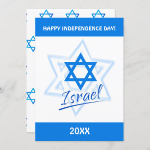 Happy Israel Independence Day Blauer Star von Davi Einladung