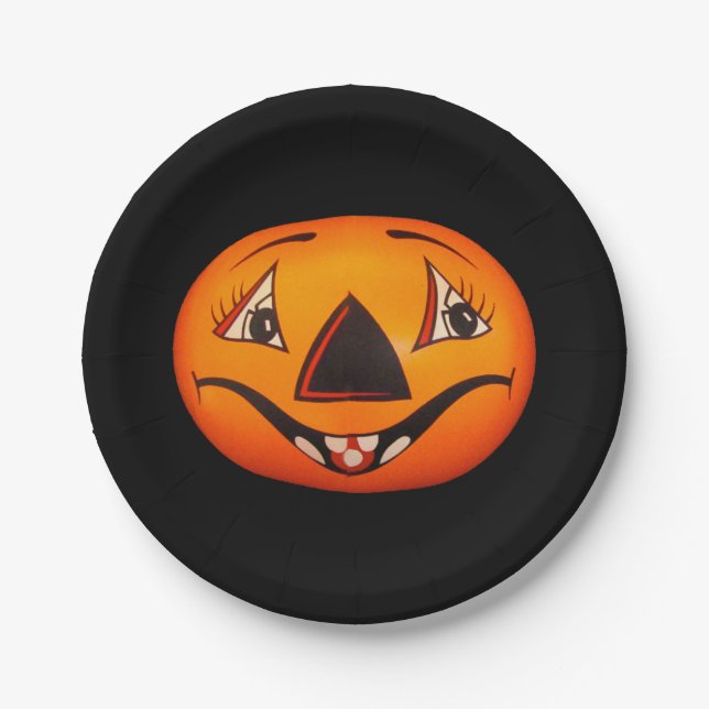 Happy Jack O’ Lantern Halloween Pappteller (Vorderseite)
