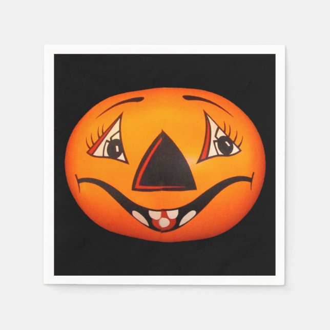 Happy Jack O’ Lantern Halloween Serviette (Vorderseite)
