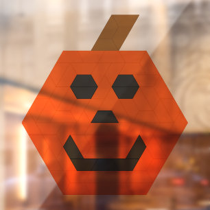 Happy Jack-o-Lantern Trapezoid Tile Fensteraufkleber