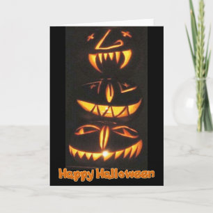 Happy Jack o'Lantern Faces Card Karte