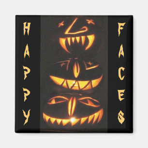 Happy Jack o'Lantern Faces Magnet