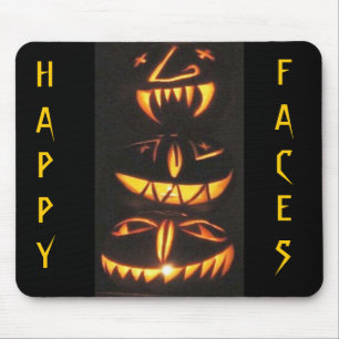 Happy Jack o'Lantern Faces Mousepad