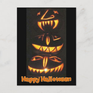 Happy Jack o'Lantern Faces Postkarte