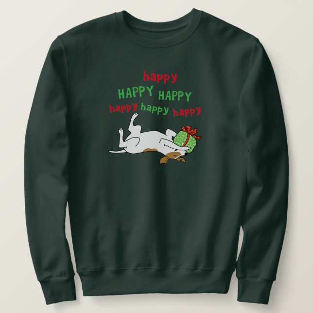Happy Jack Russell Terrier Christmas Dog Sweatshirt (Design vorne)