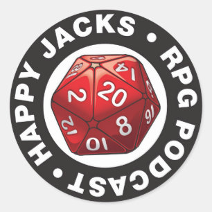 Happy Jacks d20 Logo-Aufkleber Runder Aufkleber
