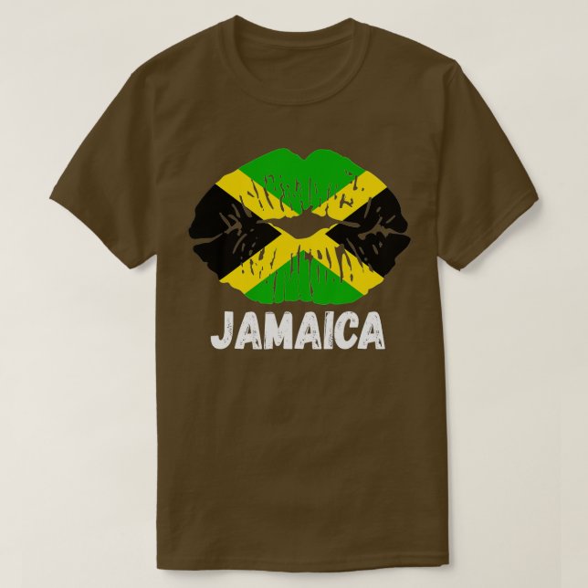 Happy Jamaica 60. Unabhängigkeitstag Lips Jamaikan T-Shirt (Design vorne)