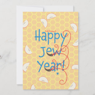 Happy Jew Year Rosh Hashanah Holiday Card Feiertagskarte