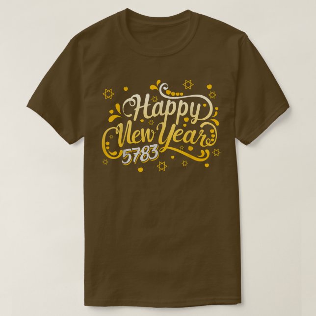 Happy Jewish New Year 5783 Rosh Hashanah 2022 Jewi T-Shirt (Design vorne)