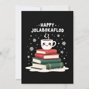 Happy Jolabokaflod Familienfeier Geschenk Feiertagskarte