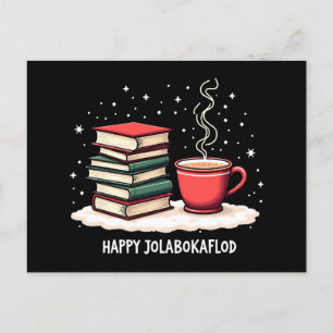 Happy Jolabokaflod Familienfeier Geschenk Feiertagspostkarte