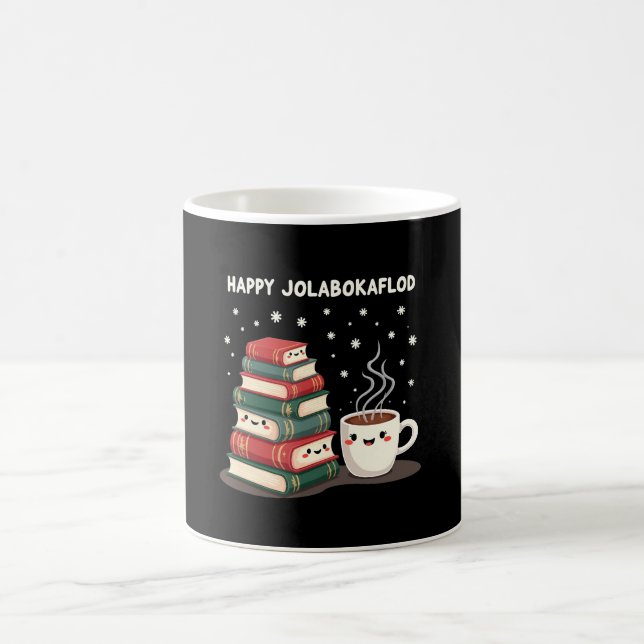 Happy Jolabokaflod Familienfeier Geschenk Kaffeetasse (Mittel)