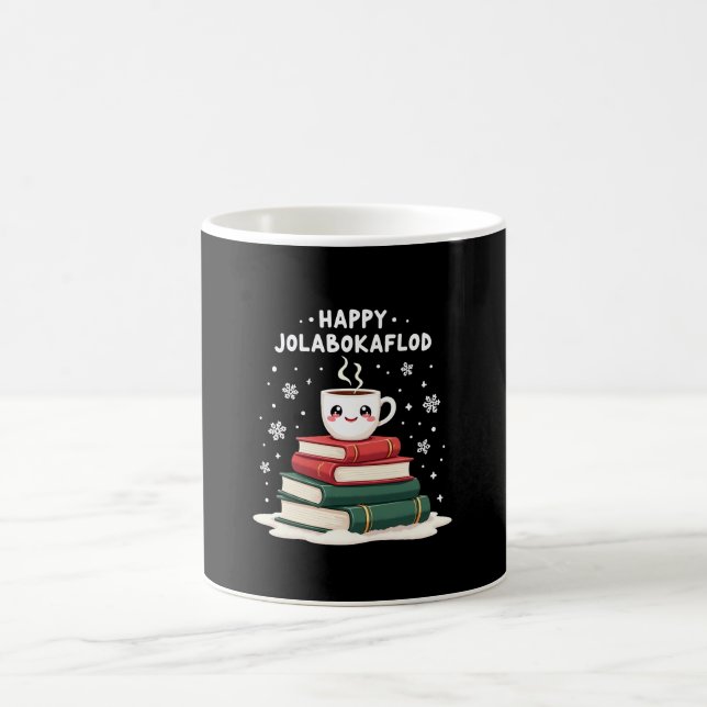 Happy Jolabokaflod Familienfeier Geschenk Kaffeetasse (Mittel)