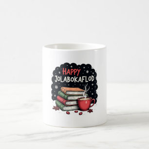 Happy Jolabokaflod Familienfeier Geschenk Kaffeetasse