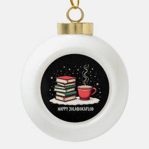 Happy Jolabokaflod Familienfeier Geschenk Keramik Kugel-Ornament