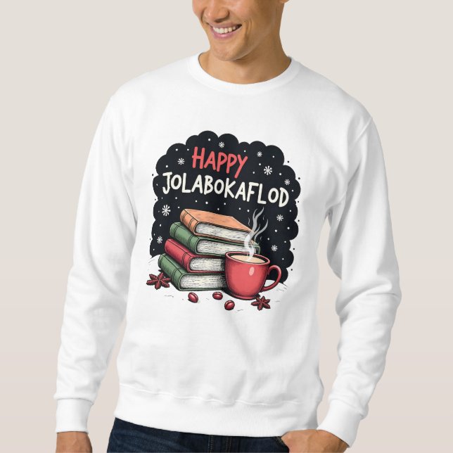 Happy Jolabokaflod Familienfeier Geschenk Sweatshirt (Vorderseite)