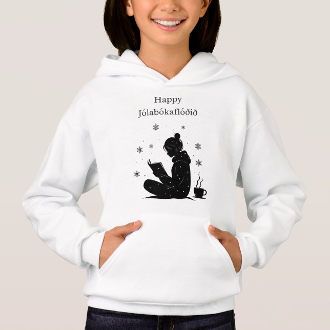 Happy Jolabokaflod - Isländisch Book Flood Gift Hoodie (Vorderseite)