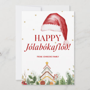 Happy Jolabokaflod Isländisch Buch Niedlich Weihna Feiertagskarte