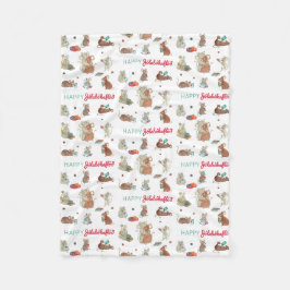 Happy Jolabokaflod Maus Familie Gemütlicher Urlaub Fleecedecke